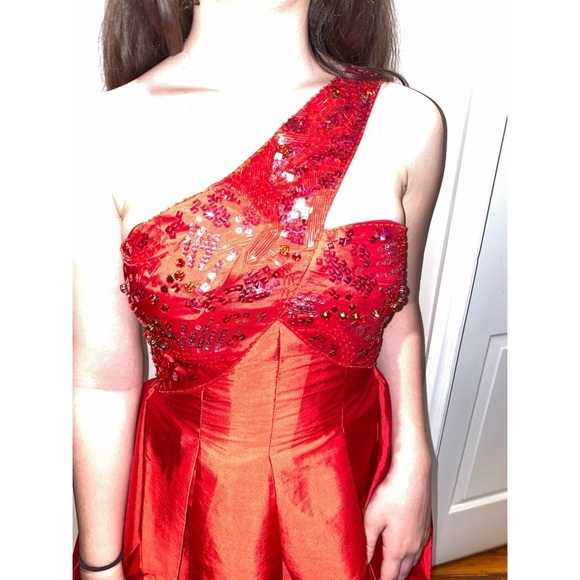 Jovani One Shoulder Red Dress - Picture 4 of 4